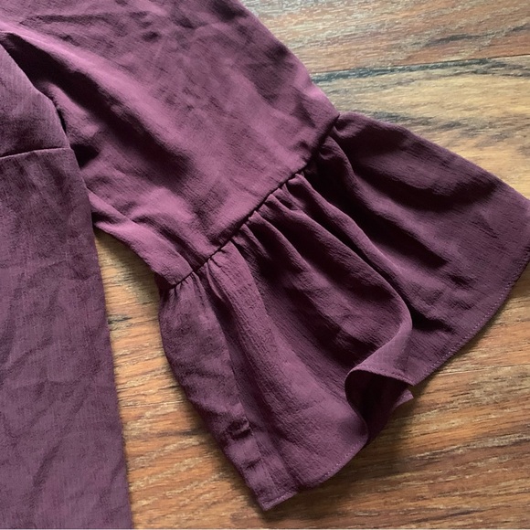 ELLE large dark purple 3/4 sleeve women’s shirt - Picture 3 of 4